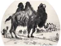 黄冑 1985年作 骆驼 立轴